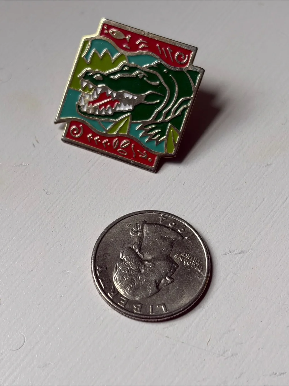 Go Wild WWF Limited Edition Wild Animal Crocodile Card Vintage Tack Pin